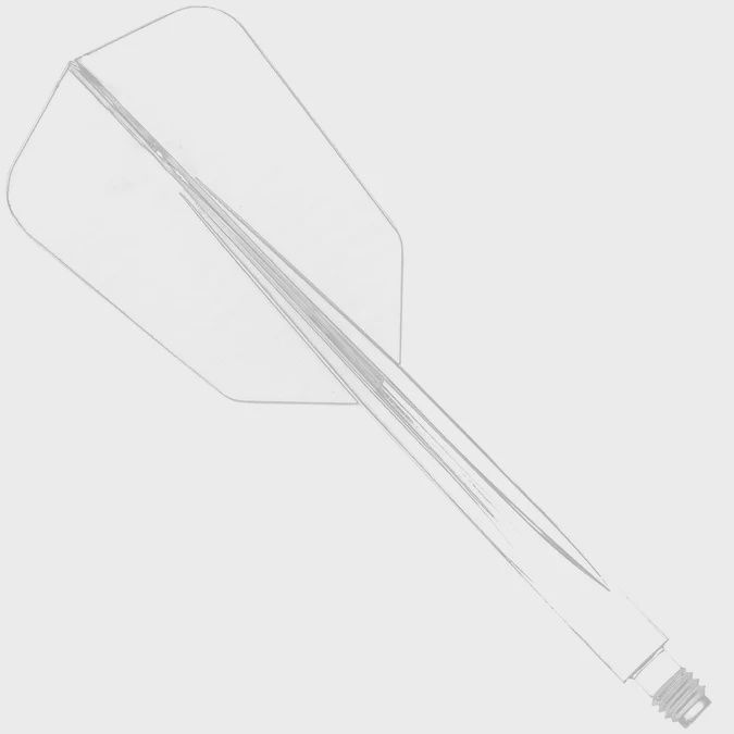 Condor Axe 1 piece Molded Flight/Shaft Wing Slim Shape, Colour: Clear Short