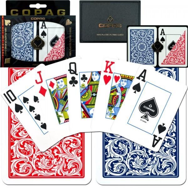 Copag Double Deck Poker Size Jumbo Index Blue/Red