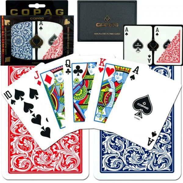 Copag Double Deck Poker Size Regular Index Blue/Red