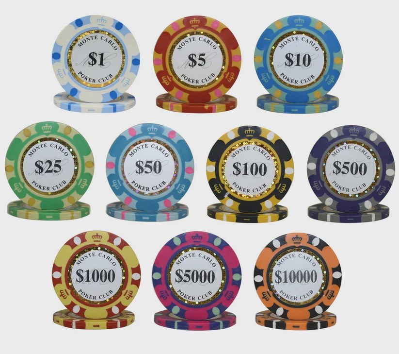 Roll of 25 Monte Carlo Poker Club Chips $1,000 Denomination