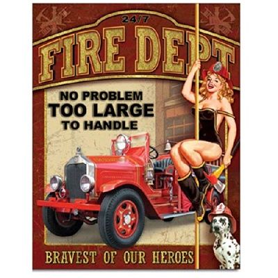 Tin Sign Fire Department