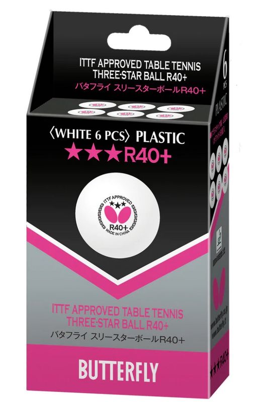 Butterfly 3 Star 6 Pack Balls White Butterfly 3 Star 6 Pack Balls White