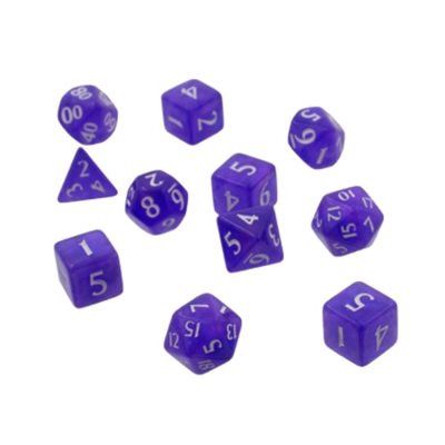 Dice 11 Piece Set Eclipse Royal Purple