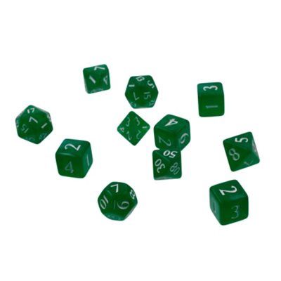 Dice 11pc Set Eclipse Forrest Green