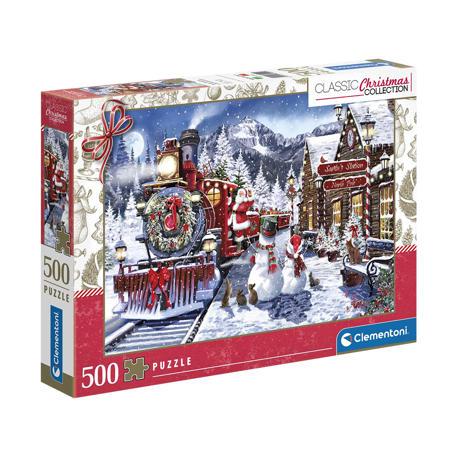 500 Pc Train Station With Snowmen