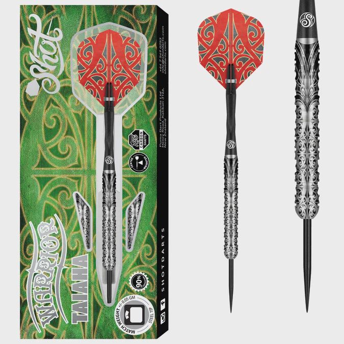 Shot Warrior Darts - Steel Tip - 90% Tungsten - Taiaha