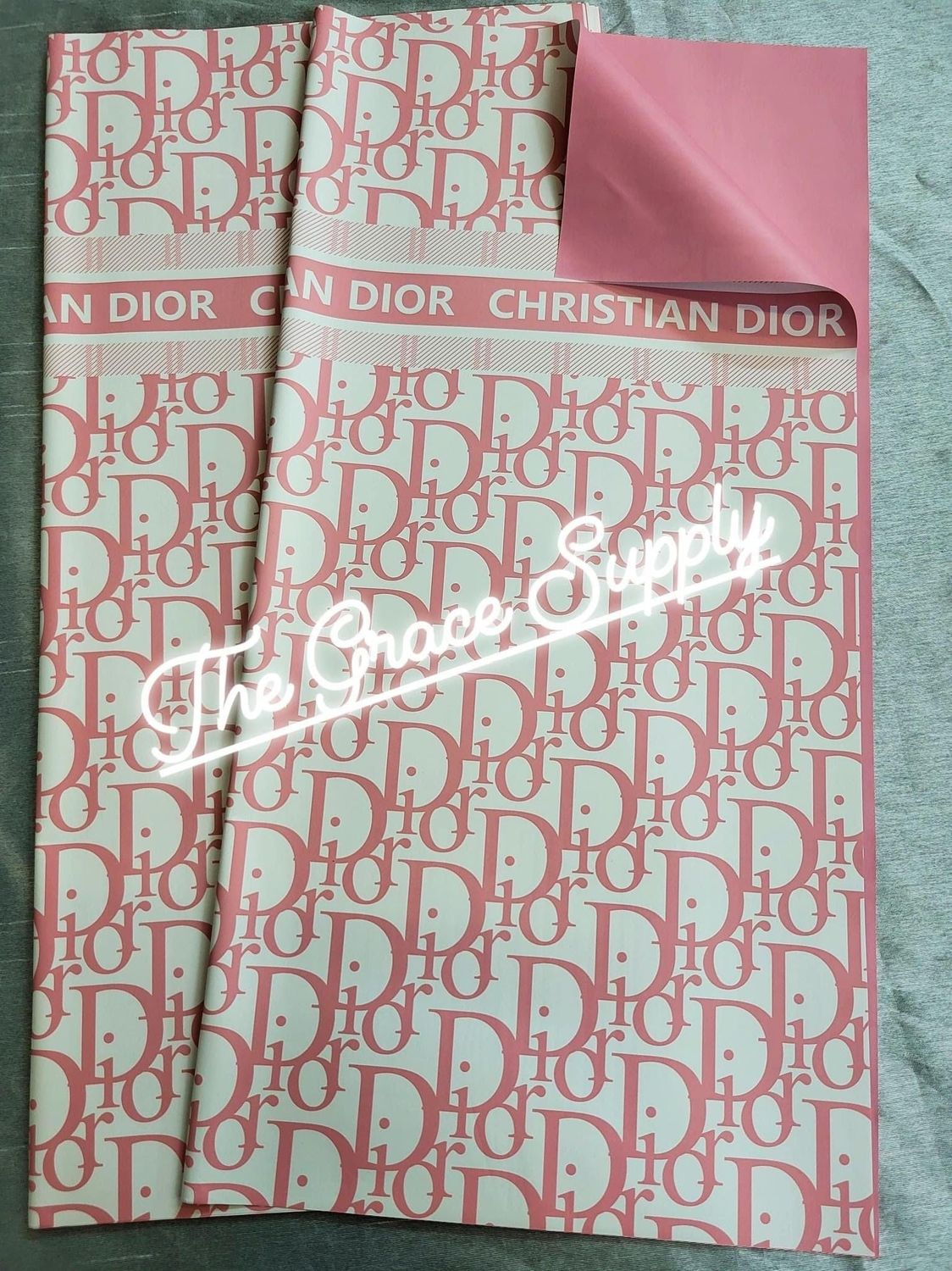 Pink Dior wrapping paper