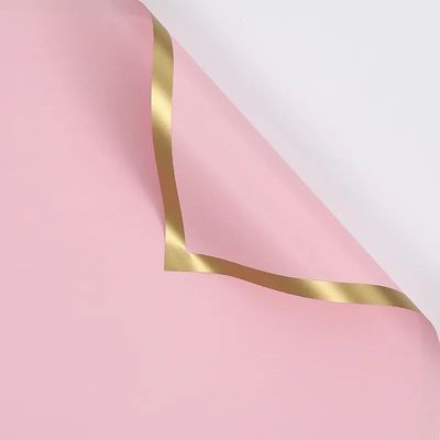 New pink with shine gold edges paper