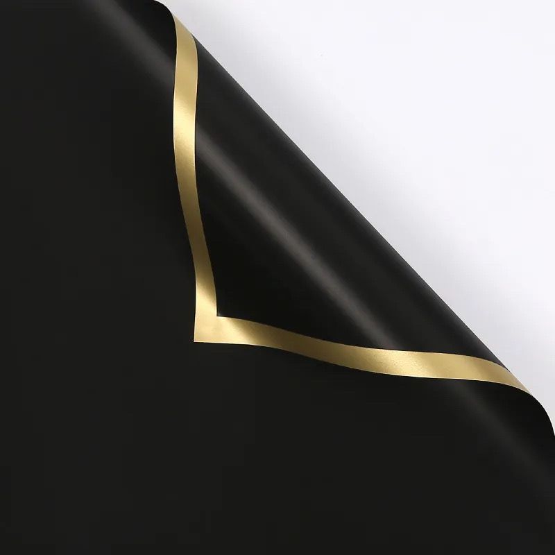 New black with shine gold edges paper