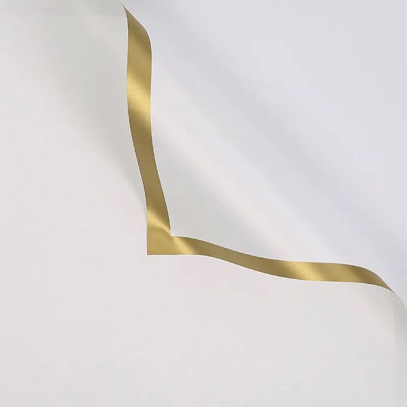 New white with shine gold edges paper