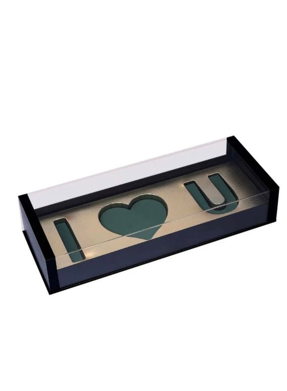 Acrylic Black deep love floral gift box with fresh foam