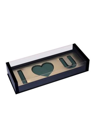 Acrylic Black deep love floral gift box with fresh foam