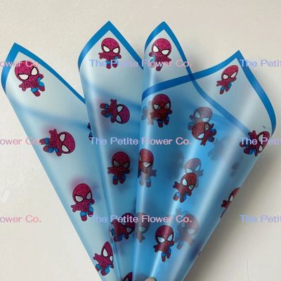 Translucent blue spiderman paper