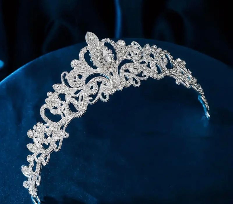 Silver Rhinestone Crown Tiara