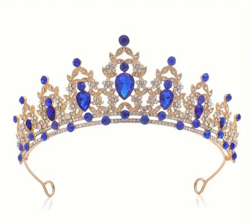 Gold/ Blue Queen Style Crown