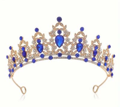 Gold/ Blue Queen Style Crown