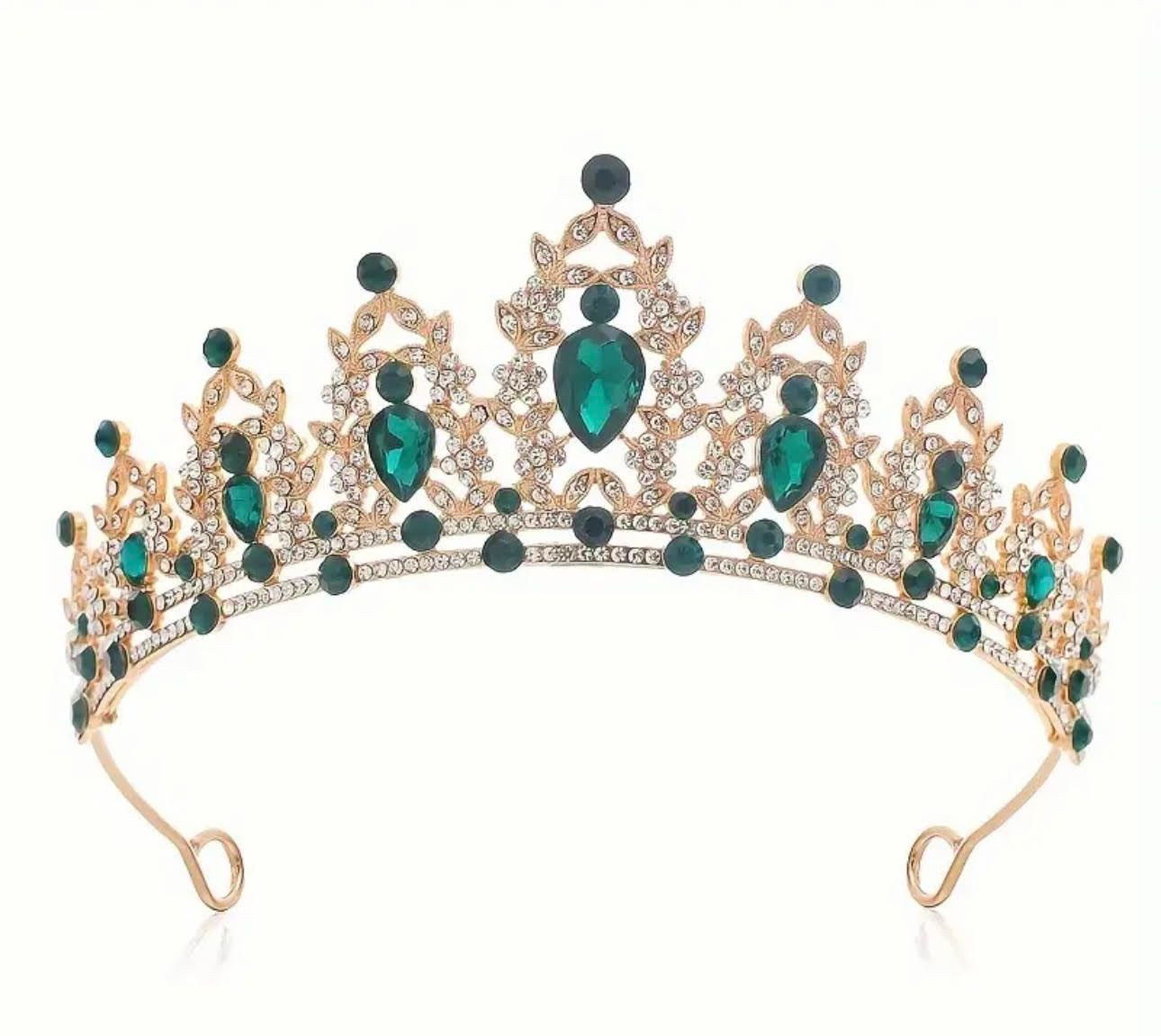 Gold/ green Queen Style Crown