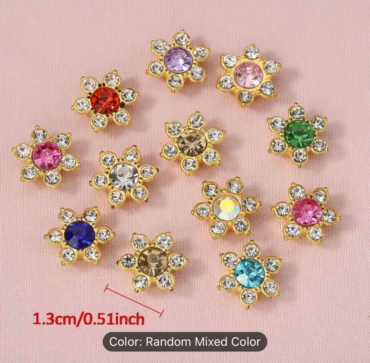 50 pcs 13mm Multicolor Flower Brooch