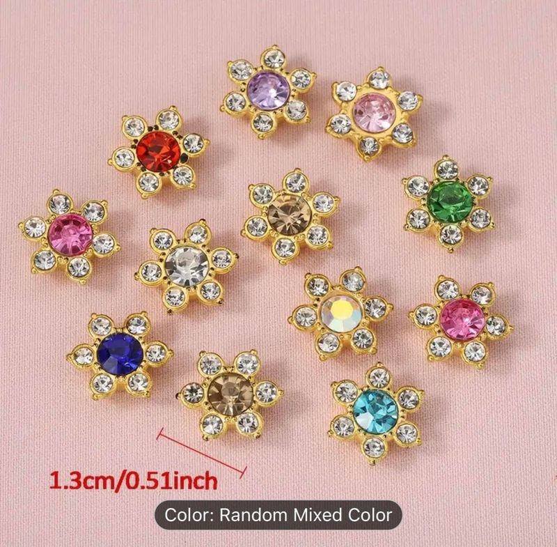 50 pcs 13mm Multicolor Flower Brooch