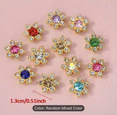 50 pcs 13mm Multicolor Flower Brooch
