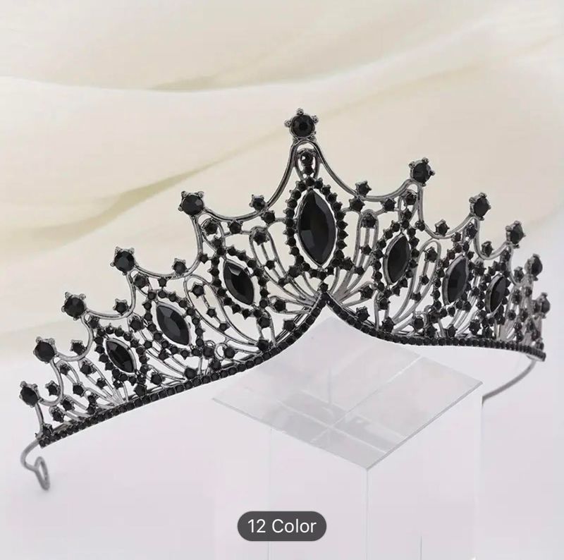 Black Shimmering Princess Crown