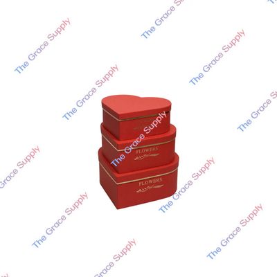 3 SETS RED HEART SHAPE BOX