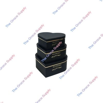 3 SETS BLACK HEART SHAPE BOX