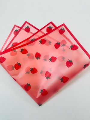 Red Translucent strawberry wrapping paper