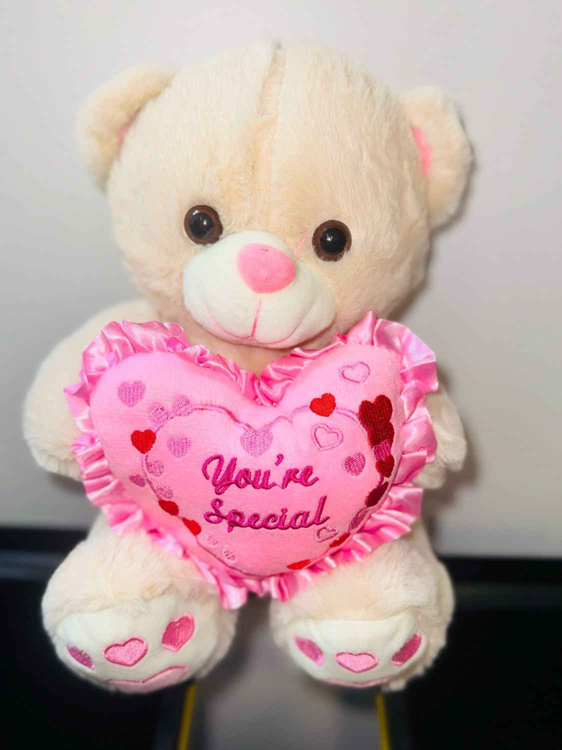 12” Pink VDay Bear with Lights And Sound