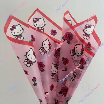 Red Translucent Hello Kitty And Roses Paper