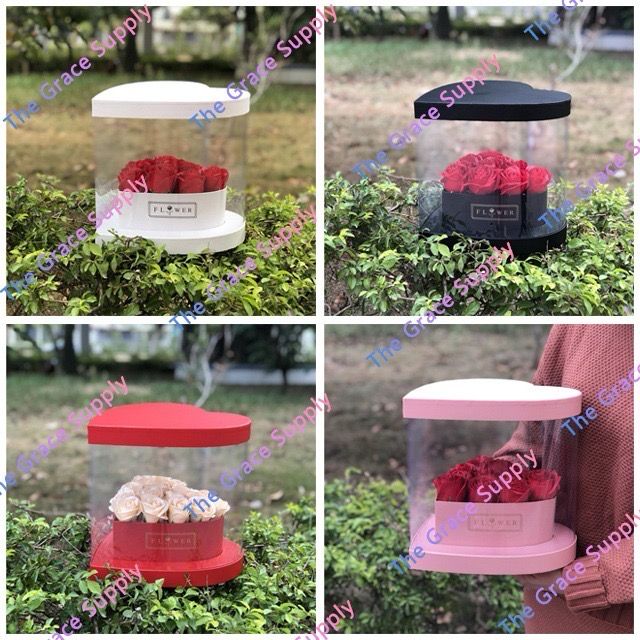 Pink Luxury Heart Shape Clear Box