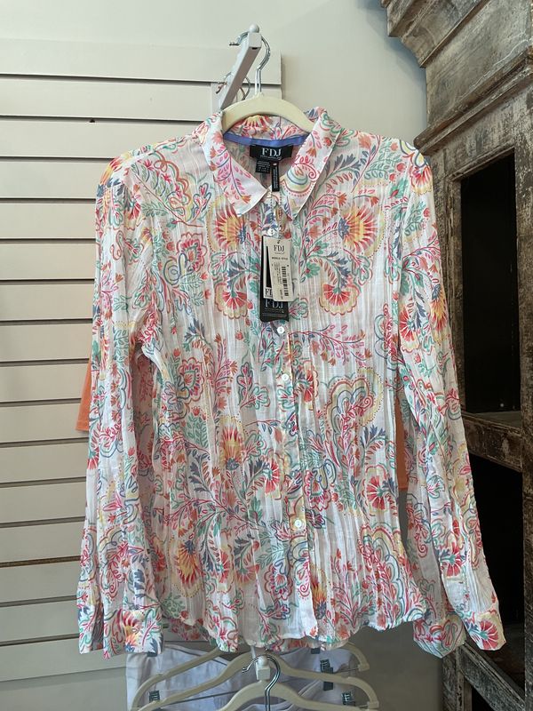 FDJ PAISLY SHEER CRINKLE BLOUSE