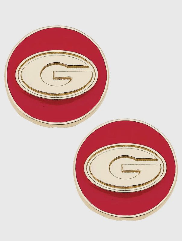 UGA LOGO ROUND STUD EARRINGS