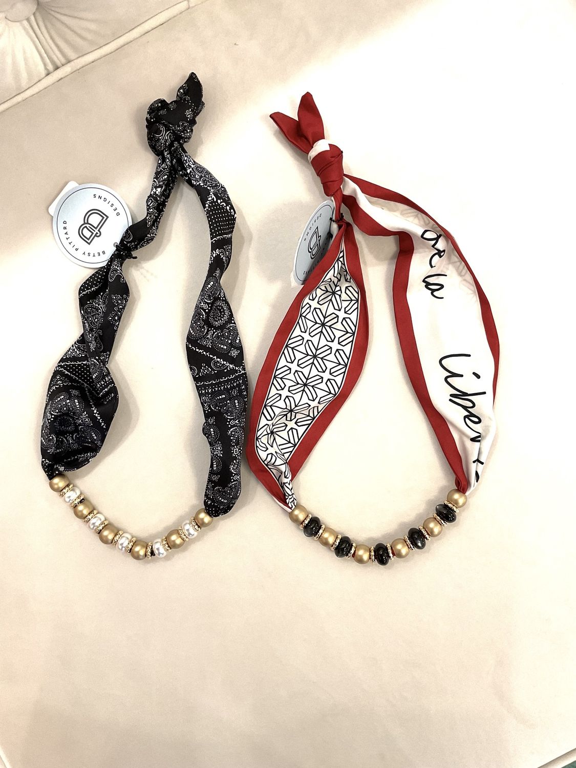 BEADED SCARF NECKLACE