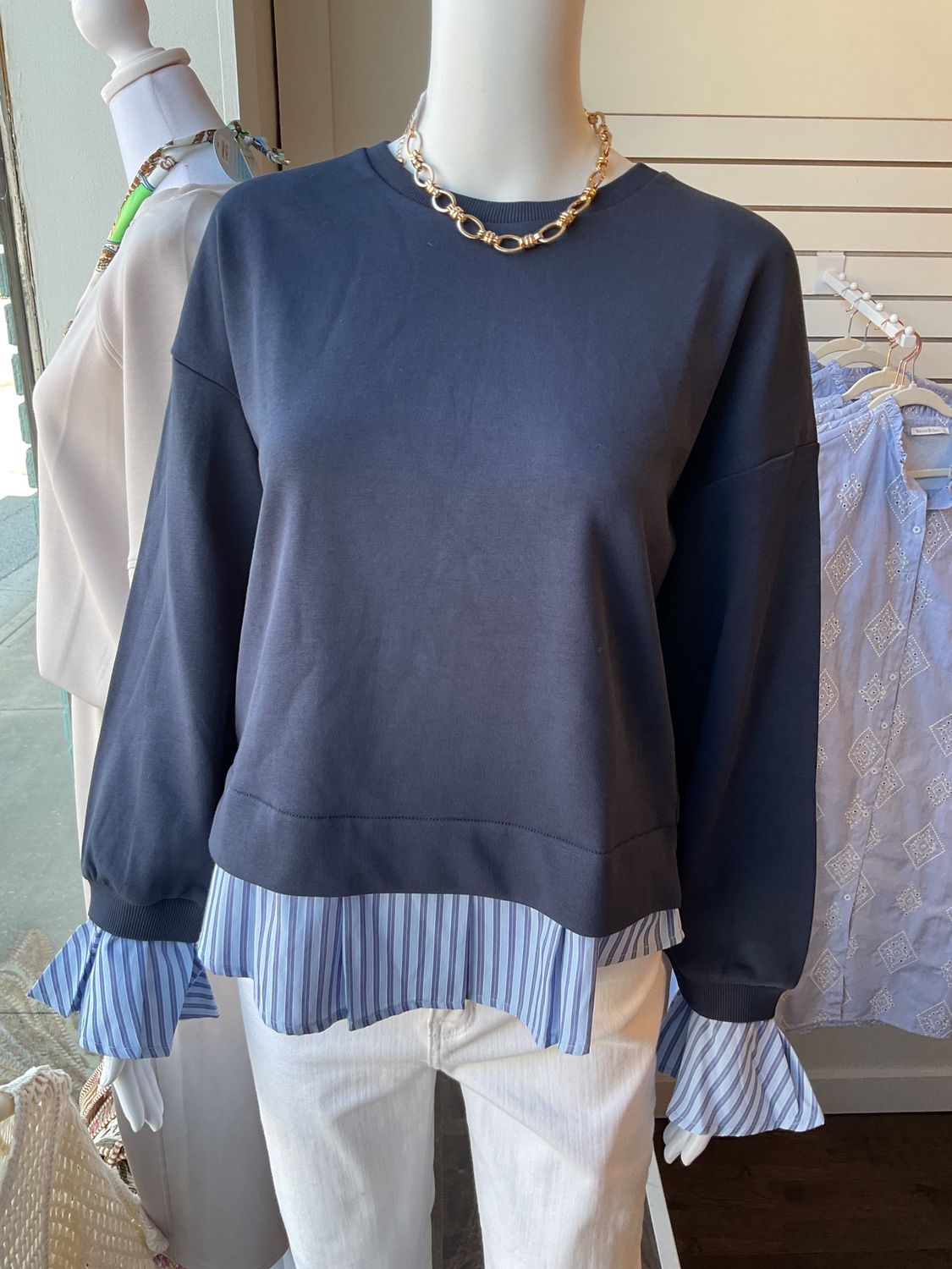 FDJ LAYERED TOP- NAVY