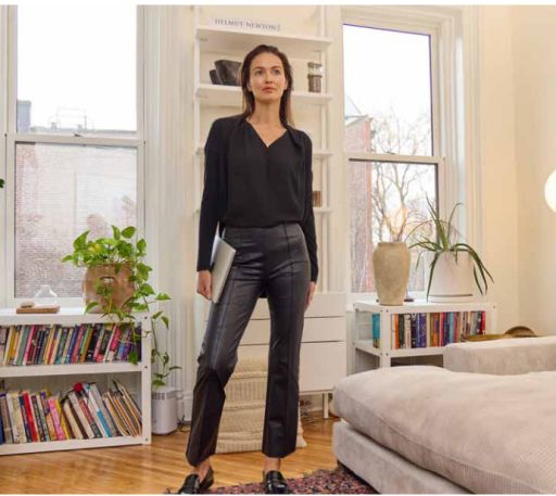 Lyssé ELYSSE FOILED VEGAN LEATHER PANT