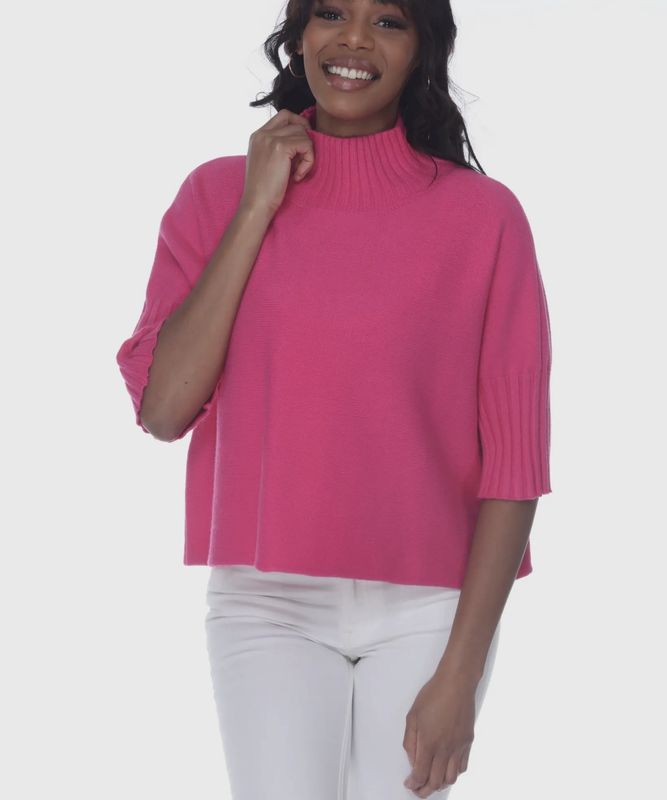 SPICY TURTLENECK SWEATER- FUSCHIA