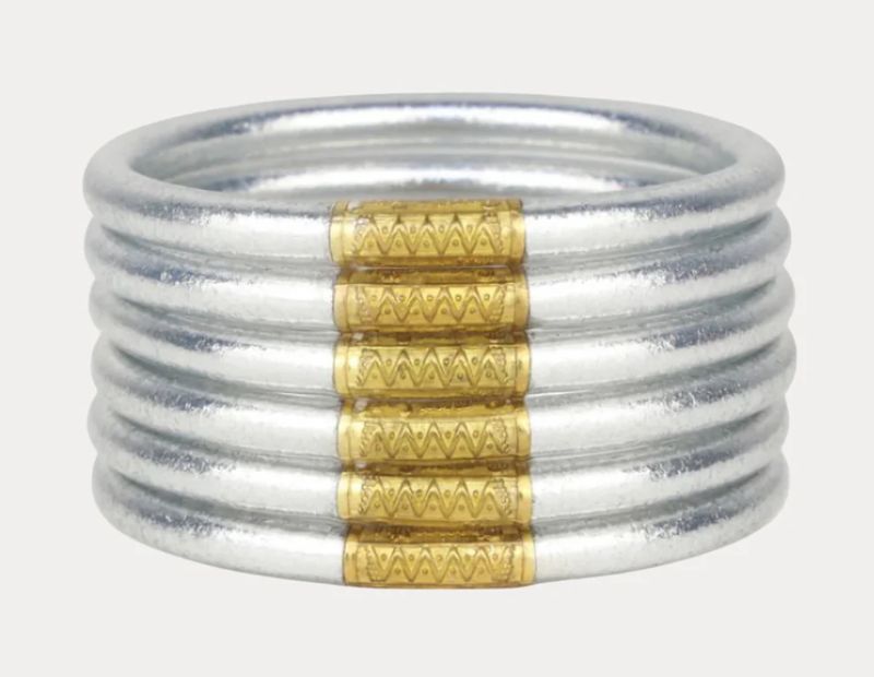 SILVER ALL WEATHER BANGLES® ( set of 6)
