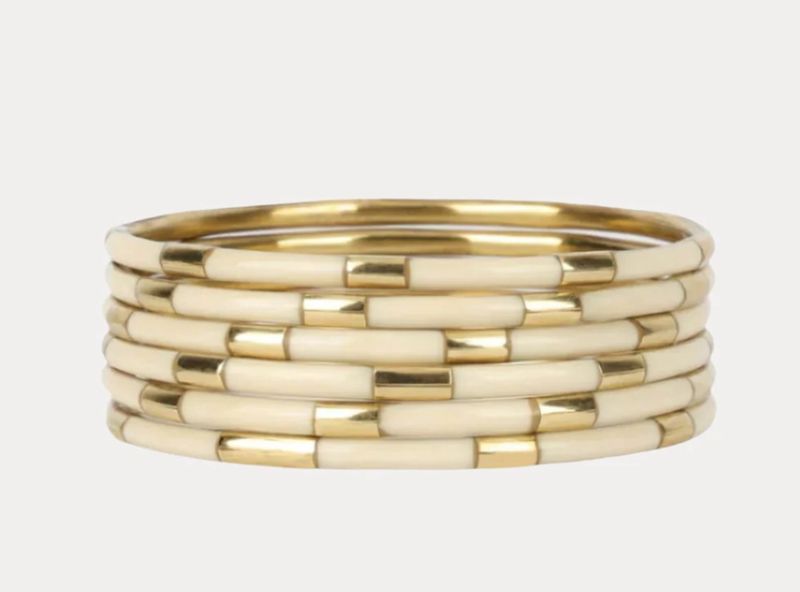 VEDA BANGLES- SET OF 6-Ivory