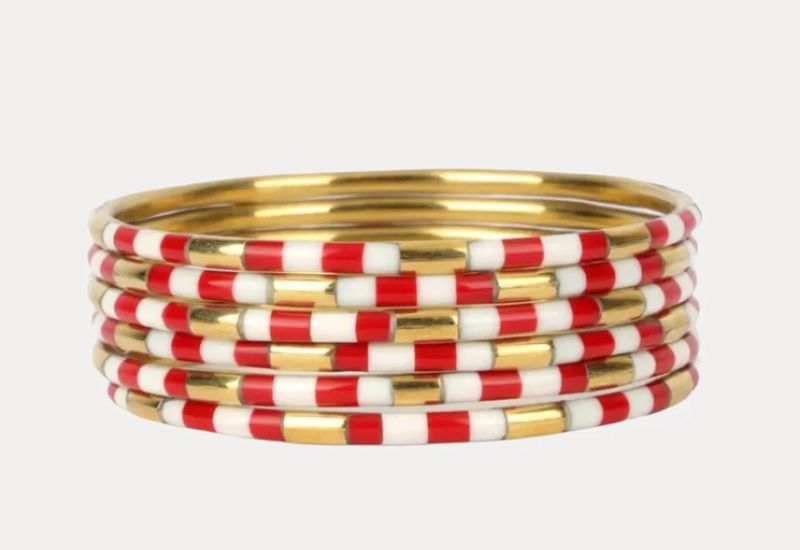 VEDA BANGLES (set of 6)- RED/WHITE