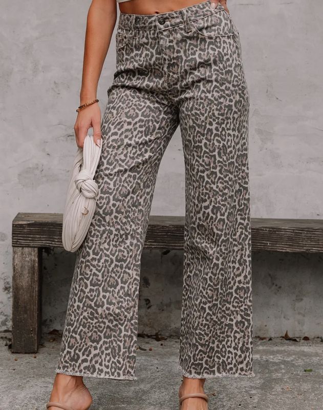 HIGH WAIST LEOPARD JEANS