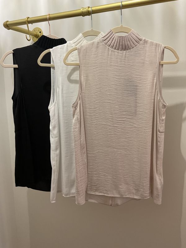 RENUAR SILKY MOCK-NECK LAYERING TOP ( 3 options)