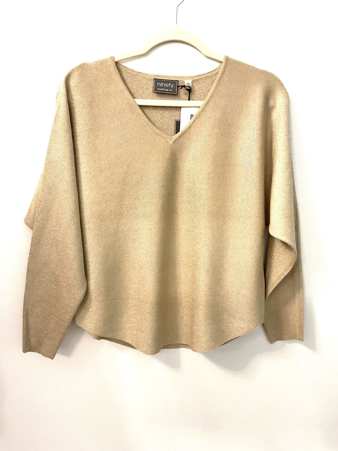 GOLD SHIMMER SWEATER TOP