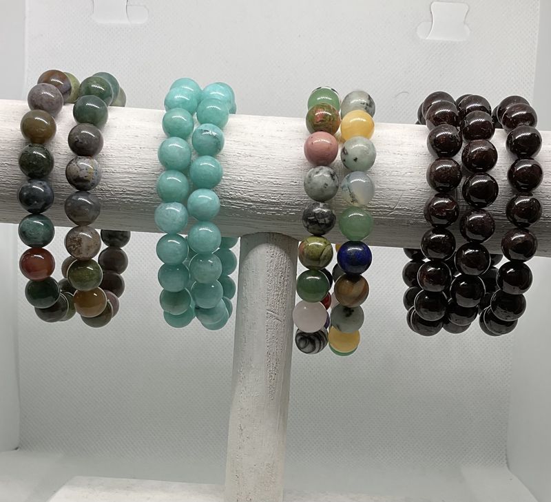 STONE STRETCH BRACELET-BROWN
