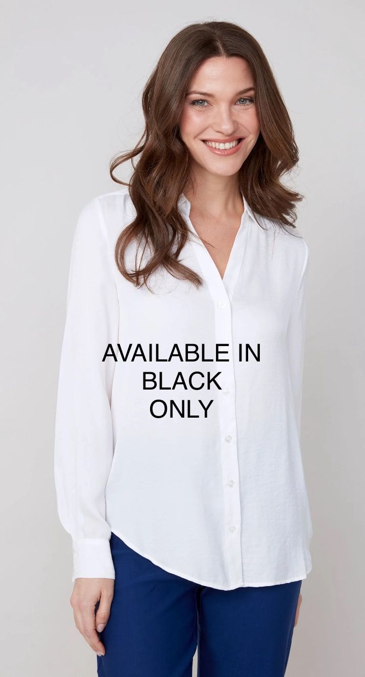 RENUAR 5199 -BLACK SATIN BLOUSE