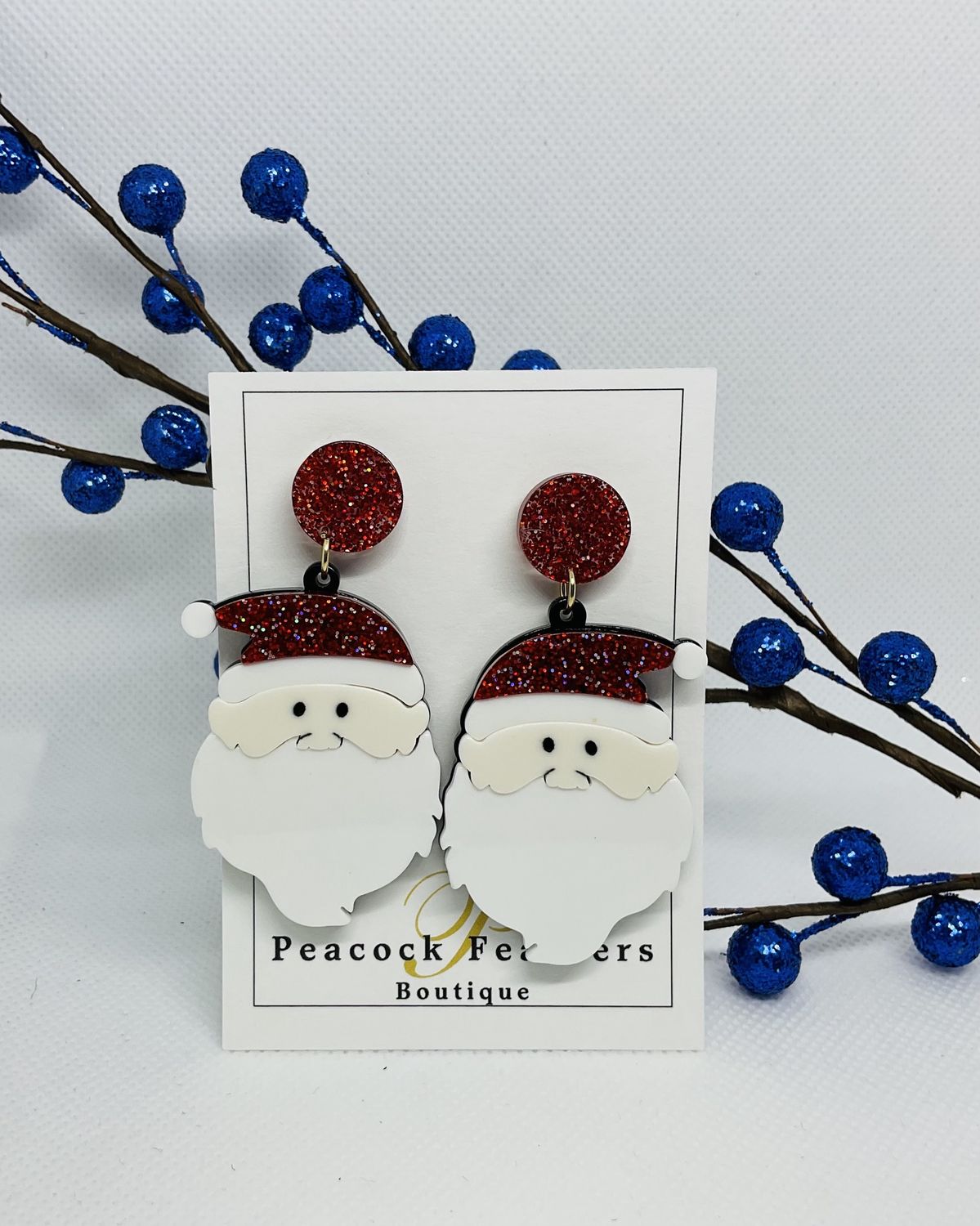 ACRYLIC SANTA DROP EARRINGS