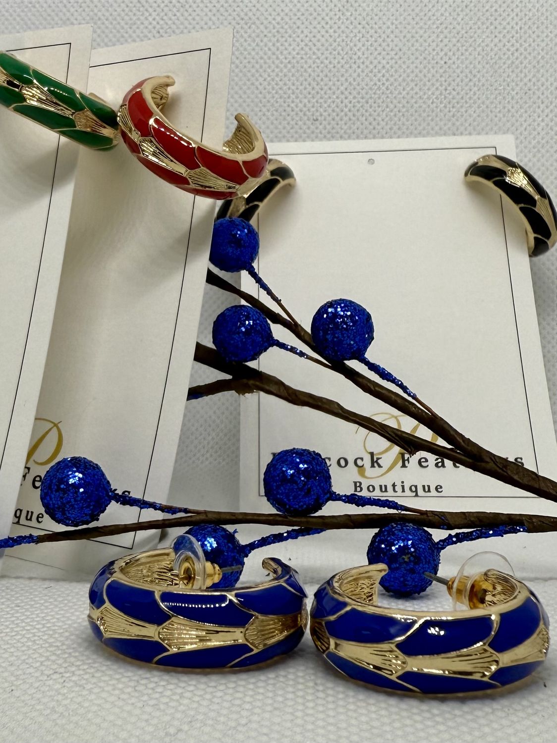 ENAMEL HOOPS- 4 COLORS