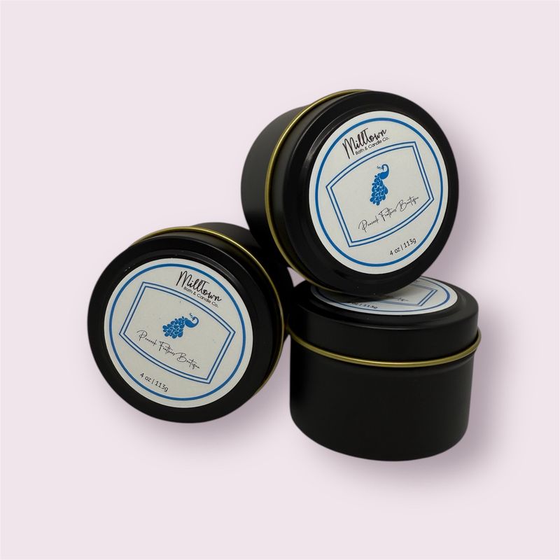 MILLTOWN + PEACOCK FEATHERS CANDLE TIN