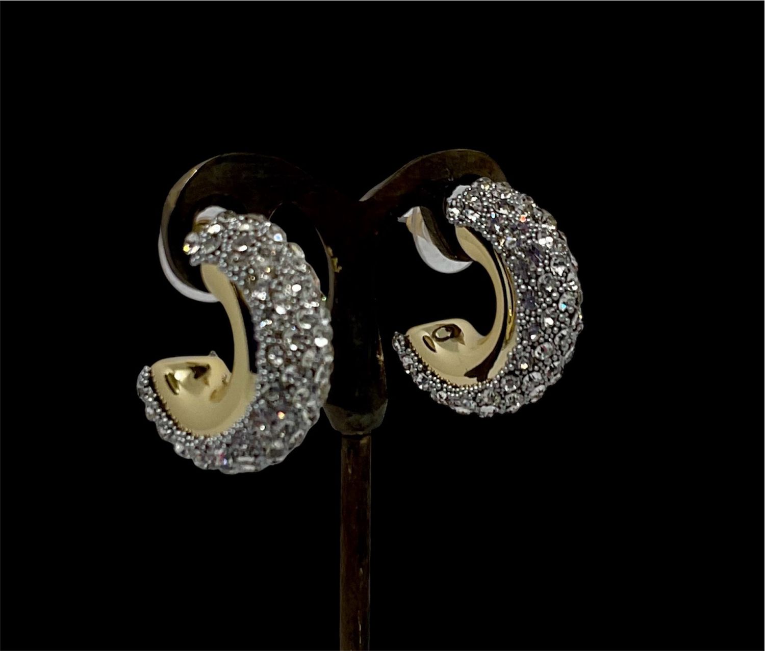 18k GOLD DIPPED HOOPS WITH CRYSTALS