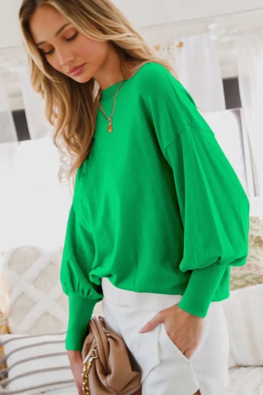 EMMA BALLOON SLEEVE KNIT SWEATER